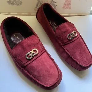 Cole Haan | Shoes | Cole Haan Red Suede Slipon Loafers  display picture 1